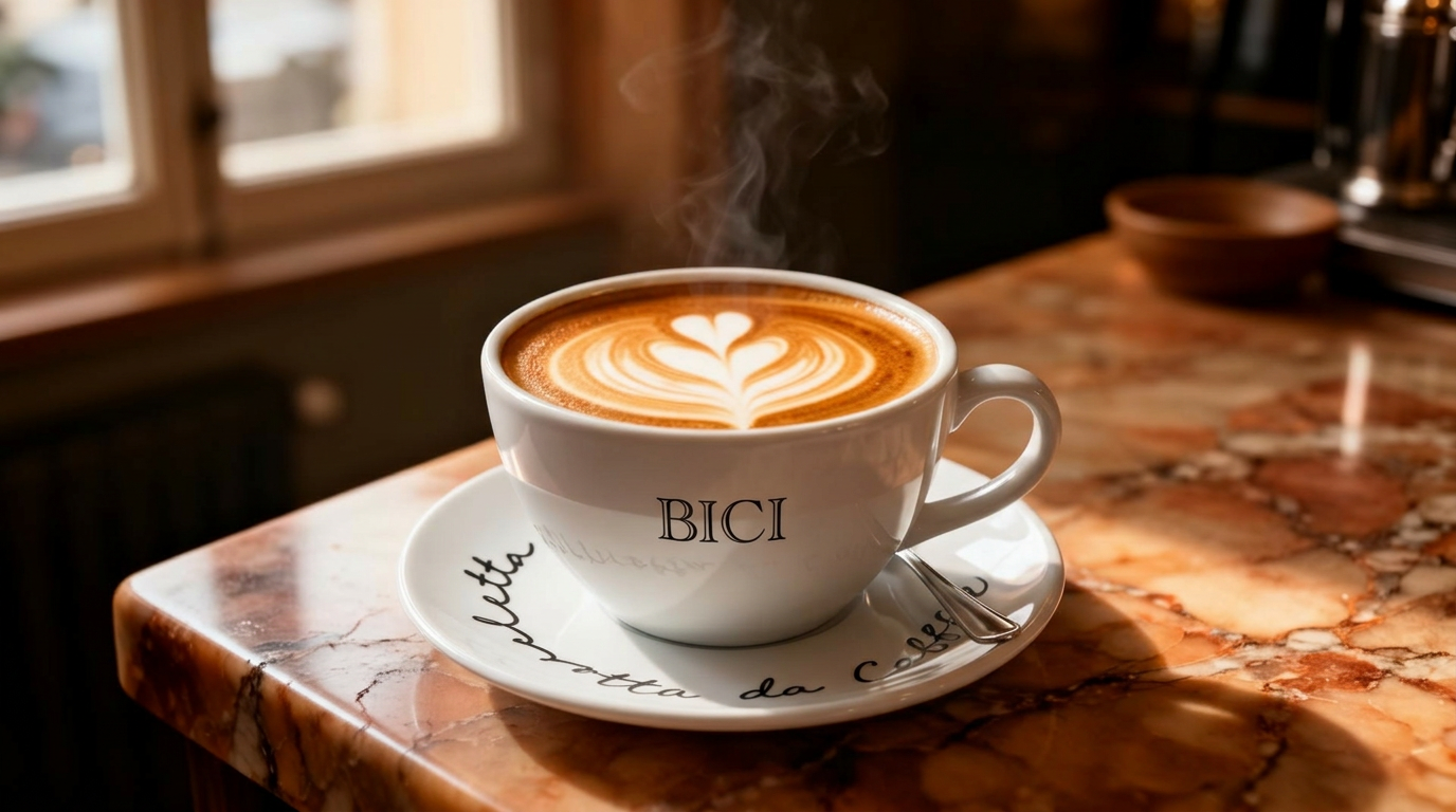 Latte art in een warme Italiaanse koffiebar
